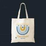 HANUKKAH Stars Menorah Dreidel Tote Bag Tragetasche<br><div class="desc">Unsere Rainbow Menorah Hanukkah Tote Bag hat ein beliebtes Rainbow Design, das zu einer fröhlichen Hanukkah/ Chanukah menorah dreht. Dieses moderne Design ist eine schöne, lustige Art, der Familie und Freunden eine Happy Hanukah im Stil zu wünschen. So viel bedeutsamer als auf einer normalen Karte! Jeder Text kann personalisiert/verändert werden,...</div>