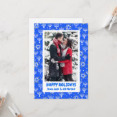 Hanukkah Stars Menorahs CUSTOM FOTO Holiday Card Karte (Vorderseite/Rückseite Beispiel)