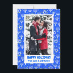 Hanukkah Stars Menorahs CUSTOM FOTO Holiday Card Karte<br><div class="desc">Passen Sie diese Karte an,  indem Sie Ihr eigenes Foto und Text über den niedlichen Hintergrund hinzufügen. Karo meinen Shop für mehr Farben und Designs oder lass mir wissen,  ob Sie etwas Angewohntes wollen. Danke für den Einkauf mit mir!</div>