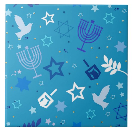 Hanukkah Stars Tile Fliese (Vorderseite)
