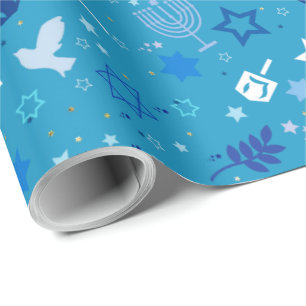 Hanukkah Stars Wrapping Paper Geschenkpapier