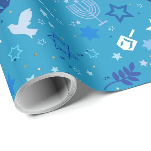 Hanukkah Stars Wrapping Paper Geschenkpapier (Rolleneckpunkt)