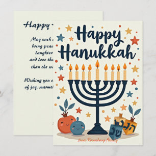 Hanukkah Sternen Süßigkeiten & Dreidel Lächeln Feiertagskarte