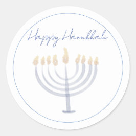 Hanukkah Sticker | Menorah | Runde