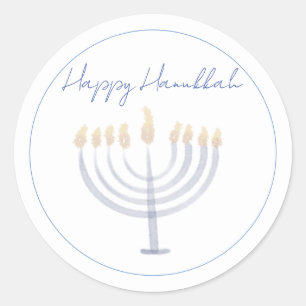 Hanukkah Sticker Menorah Runde