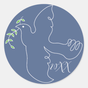 Hanukkah Stickers (1 1/2"/3") "Chanukah Dove"