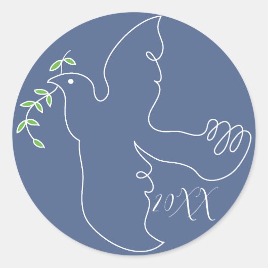 Hanukkah Stickers (1 1/2"/3") "Chanukah Dove" (Vorderseite)