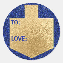 Hanukkah Stickers (1 1/2"/3")"Personalize Dreidel"