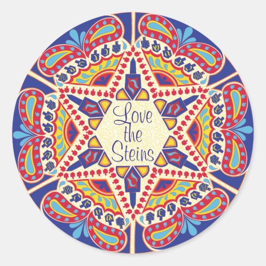 Hanukkah Stickers (1 1/2" oder 3") Hanukkah Dreide (Vorderseite)