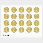 Hanukkah Stickers (1 1/2" oder 3") "Zickzack Gold" (Blatt)
