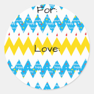 Hanukkah Stickers (1 1/2" oder 3") "Zickzack Menor