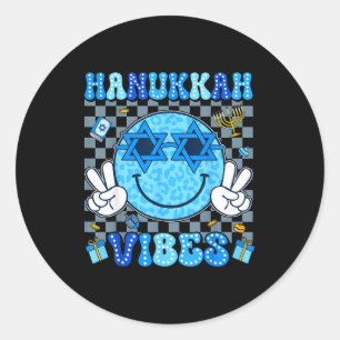 Hanukkah Stimmung Chanukah Pyjama Frohes Hanukkah Runder Aufkleber