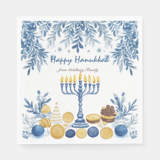 Hanukkah-Strahlung, Aquarell Serviette (Vorderseite)