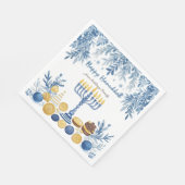 Hanukkah-Strahlung, Aquarell Serviette (Ecke)