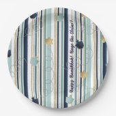 Hanukkah Streifen und Spaß Pappteller (Vorderseite)