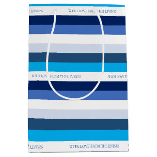 Hanukkah Stripe Personalisiert Mittlere Geschenktüte