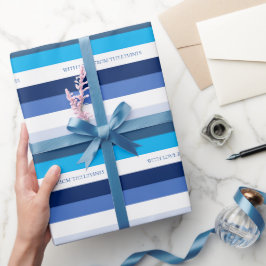 Hanukkah Stripe Personalisierter Urlaub Geschenkpapier