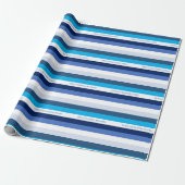 Hanukkah Stripe Personalisierter Urlaub Geschenkpapier (Ungerollt)