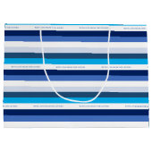 Hanukkah Stripe Personalisierter Urlaub Große Geschenktüte (Rückseite)