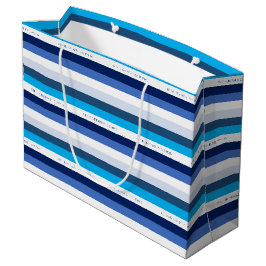 Hanukkah Stripe Personalisierter Urlaub Große Geschenktüte