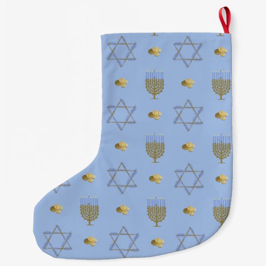 Hanukkah-Strumpf Großer Weihnachtsstrumpf (Rückseite)