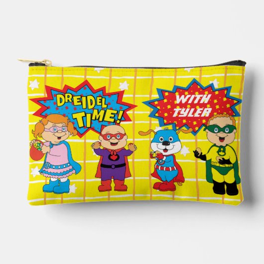 Hanukkah Super Friends Dreidel Accessory Pouch Zubehörtasche (Vorderseite)