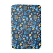 Hanukkah Symbole Blaues Muster Badematte (Vorderseite Vertikal)