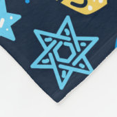 Hanukkah Symbole Blaues Muster Fleecedecke (Ecke)