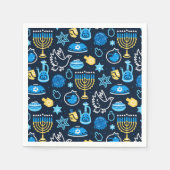 Hanukkah Symbole Blaues Muster Serviette (Vorderseite)