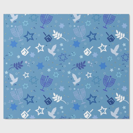 Hanukkah Symbole Geschenkpapier (Flach)
