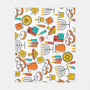 Hanukkah Symbole: jüdisches Urlaubsmuster. Fleecedecke