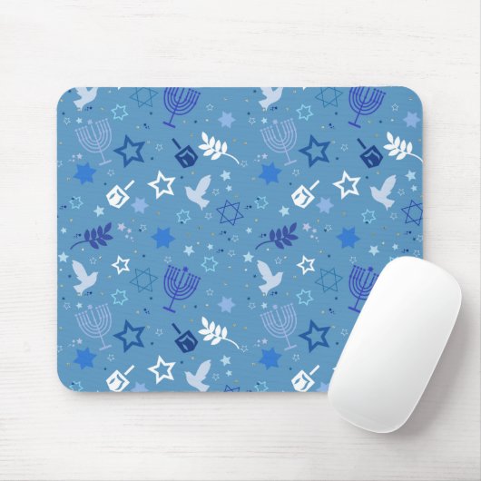 Hanukkah Symbole Mousepad (Mit Mouse)