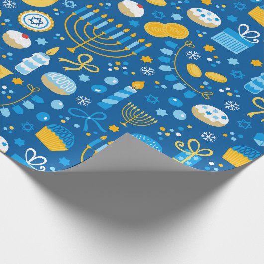 Hanukkah-Symbolismus Geschenkpapier (Ecke)