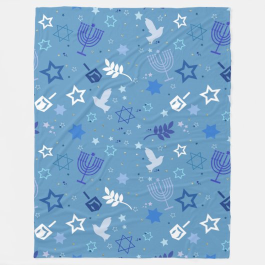 Hanukkah Symbols Fleecedecke (Vorderseite)