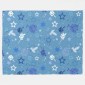Hanukkah Symbols Fleecedecke (Vorderseite (Horizontal))