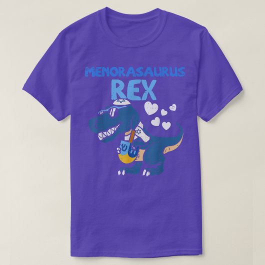 Hanukkah T-Rex Menorasaurus Kids Rex Dinosaur Boy T-Shirt (Design vorne)
