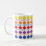 Hanukkah Tasse "3D Dreidels"<br><div class="desc">Farbenfrohe Hanukkah Tasse. "3 D Dreidels" Chanukah Tasse. Personalisieren Sie die Tasse, indem Sie den Text löschen und durch Ihre eigene Nachricht ersetzen. Wählen Sie Ihren bevorzugten Schriftart Stil, Farbe und Größe. Schaffen Sie ein einfaches Geschenk, indem Sie der Tasse ein paar Goodies hinzufügen, sie in Zellophan einwickeln und mit...</div>