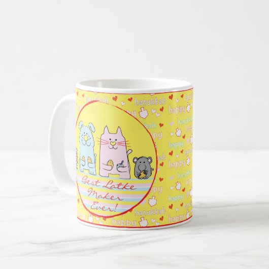 Hanukkah Tasse "Bester Latke Maker" (Vorderseite Links)