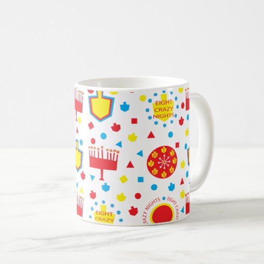 Hanukkah Tasse Buntes Crazy 8 Nächte (VorderseiteRechts)