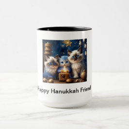 Hanukkah Tasse mit Ragdoll Katzen