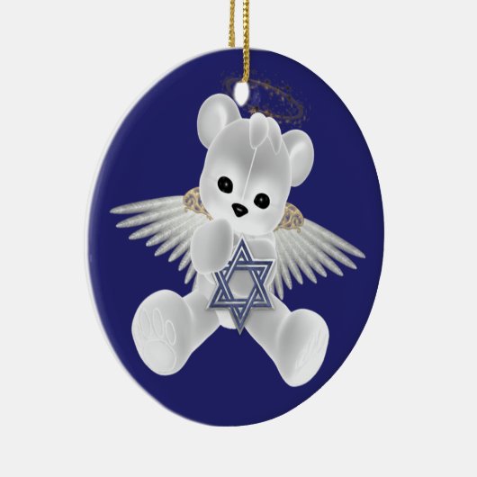 Hanukkah Teddy Bear Keramik Ornament (Rechts)