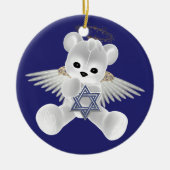 Hanukkah Teddy Bear Keramik Ornament (Vorne)