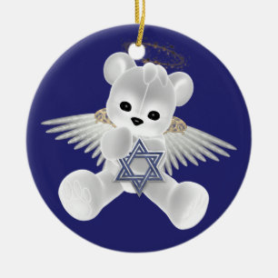 Hanukkah Teddy Bear Keramik Ornament