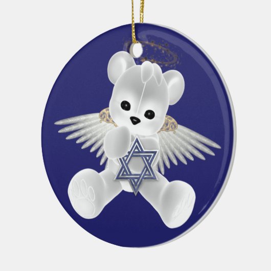 Hanukkah Teddy Bear Keramik Ornament (Links)
