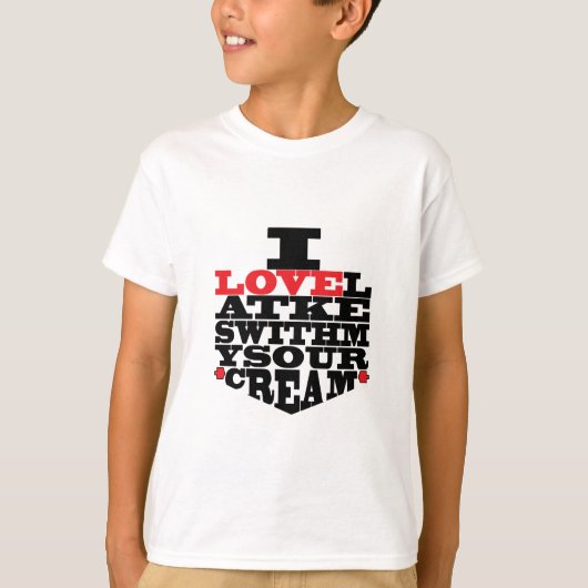 Hanukkah Tee Shirt Kinder "I Liebe Latkes" (Vorderseite)