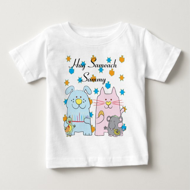 Hanukkah Tee Shirt Kinder personalisieren "Umarmun (Vorderseite)