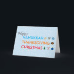 Hanukkah, Thanksgiving, Christmas Card Feiertagskarte<br><div class="desc">Interfaith card perfekt for Hanukkah,  Thanksgiving und Christmas.</div>