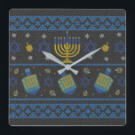 hanukkah- throw pillow quadratische wanduhr<br><div class="desc">Happy Hanukkah
Judaism 
Hebrew
Jews

hanukkah,  jewish,  christmas,  chanukah,  holiday,  funny,  jew,  happy hanukkah,  menorah,  dreidel,  chanukkah,  israel,  hebrew,  star of david,  winter,  hannukah,  holidays,  judaism,  american flag,  birthday,  kwanzaa,  xmas,  movie,  cute,  womens,  nice,  festive,  jewish christmas,  humorous,  merry</div>