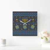 hanukkah- throw pillow quadratische wanduhr (Zuhause)