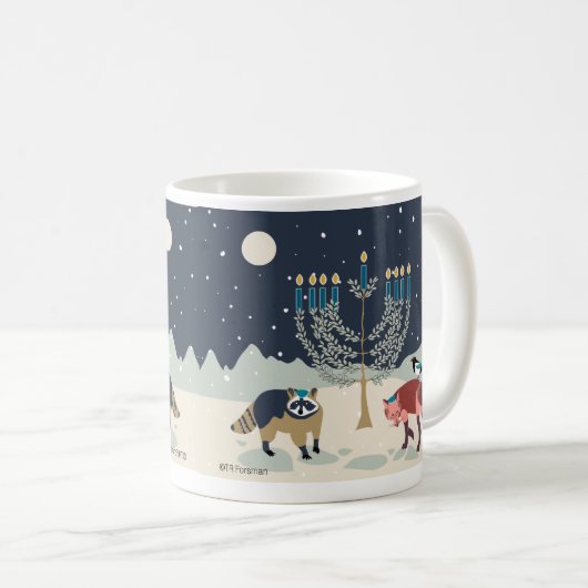 Hanukkah Tiere Menorah Wüste Kaffee Tasse (VorderseiteRechts)